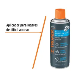  Grasa Blanca de Litio Aerosol 295ml 10oz Cadenas Engranes Rodamientos, Truper WT-300GL 101974 13.559322 Grasa Blanca de Litio A