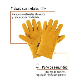  Guantes de Carnaza Unitalla con puño corto de seguridad, para soldadura y Mantenimiento, GU-CAC 14241 Truper 13.644068 Guantes 