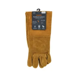  Guantes de Carnaza Unitalla con puño Largo de seguridad, para soldadura y Mantenimiento, GU-CAL 14242 Truper 14.237288 Guantes 