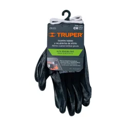  Guantes de Nylon Talla CH recubierto de Nitrilo puño tejido, uso metalmecanica, GUX-NIT-C 13293 Truper 6.271186 Guantes de Nylo