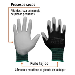 Guantes de Nylon Talla M recubierto de poliuretano puño tejido uso varios, GUX-MEC-M 13291 Truper 4.830508 Guantes de Nylon Tal