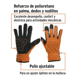  Guantes para Mecanico Unitalla palma reforzada puño ajustable, uso general, GU-MEC-PR 10848 Truper 16.101695 Guantes para Mecan