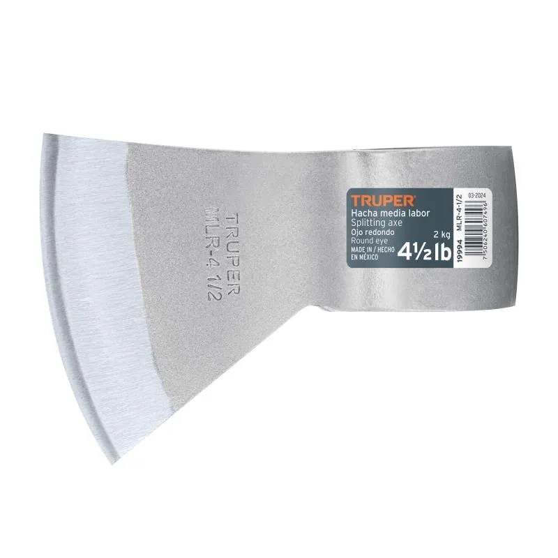  Hachas media Labor 4 1/2 libras, Ojillo redondo, en acero al carbono con tratamiento termico, MLR-4-1/2 19994 Truper 35.59322 H