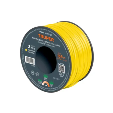 Hilo Redondo para desbrozadora 3.3mm x142M Carrete, HTR3-130 17645 Truper 49.152542 Hilo Redondo para desbrozadora 3.3mm x142M