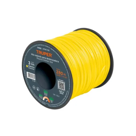 Hilo Redondo para desbrozadora 3.3mm x237M Carrete, HTR5-105 17650 Truper 79.661017 Hilo Redondo para desbrozadora 3.3mm x237M
