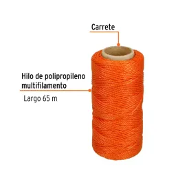 Hilos para albañil 65m 3Cabos ColorNaranja, Truper 14051 - Truper 2