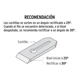 Hoja para Cepillo Ancho de Corte 2 3/8", en Acero alto carbono, CU-C6 12036 Truper 12.966102 Hoja para Cepillo Ancho de Corte 2