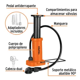  Infladores de Pedal 60 PSI ValvulaDual Antiderrapante, Truper 101667 10.762712 Infladores de Pedal 60 PSI ValvulaDual Antiderra