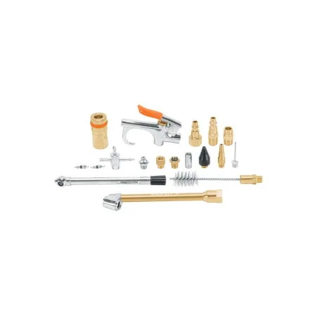 Juego de 18 accesorios neumaticos, para Limpiar, Inflar y Calibrar, 1/4 NPT, Conexion Rapida, JAN-18 19079 Truper - Truper 1
