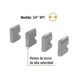  Juego de 4 Peines para Tarrajas 3/4" para T-852X, Truper 14614 105.084746 Juego de 4 Peines para Tarrajas 3/4" para T-852X, Tru