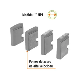  Juego de 4 Peines para Tarrajas 1" para T-852X, Truper 14616 122.881356 Juego de 4 Peines para Tarrajas 1" para T-852X, Truper 