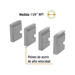  Juego de 4 Peines para Tarrajas 1-1/4" para T-852X, Truper 14617 122.881356 Juego de 4 Peines para Tarrajas 1-1/4" para T-852X,