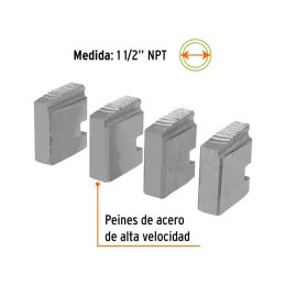 Juego de 4 Peines para Tarrajas 1-1/2" para T-852X, Truper 14619 149.152542 Juego de 4 Peines para Tarrajas 1-1/2" para T-852X,