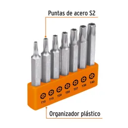 Juego de 7 puntas Torx con seguro, Largo2", P7-20TS 17813 Truper - Truper 4