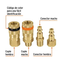  Juego de Acoples y Conectores de Laton 4 Piezas, Conexion Rapida, 1/4 NPT, CORAL-4 19080 Truper 24.576271 Juego de Acoples y Co