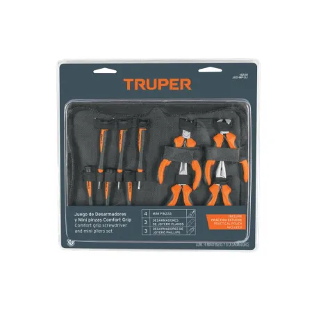 Juego de alicates miniatura y desarmadores Joyero 10 Piezas CRVanadio Truper 18200