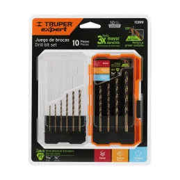  Juego de Brocas para metal 10 Piezas de Alta Velocidad Turbo Steel, JBAV-10 11399 Truper 25.423729 Juego de Brocas para metal 1