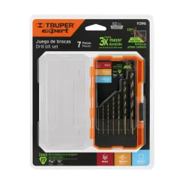  Juego de Brocas para metal 7 Piezas de Alta Velocidad Turbo Steel, JBAV-10 11396 Truper 21.186441 Juego de Brocas para metal 7 