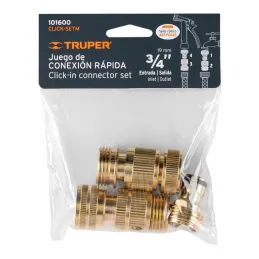  Juego de Conectores Rapidos Sistema Click E3/4 5Piezas, Truper 101600 26.271186 Juego de Conectores Rapidos Sistema Click E3/4 