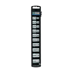 Juego de dados 10 Piezas cortos Milimetrico, Encastre 1/2", acero al cromo vanadio, JD-1/2X10M 14177 Truper - 1