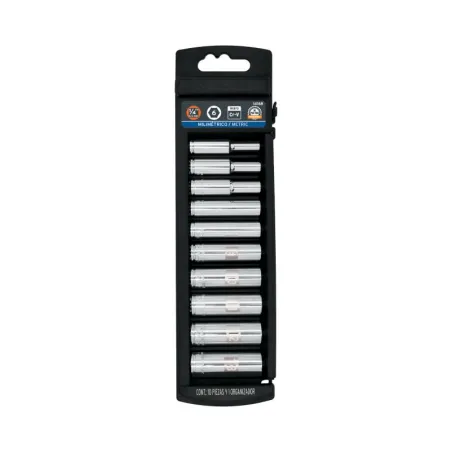  Juego de dados 10 Piezas Tubulares Milimetrico 4 mm a 13 mm, Encastre 1/4", acero al cromo vanadio, JD-1/410LM 14168 Truper 36.