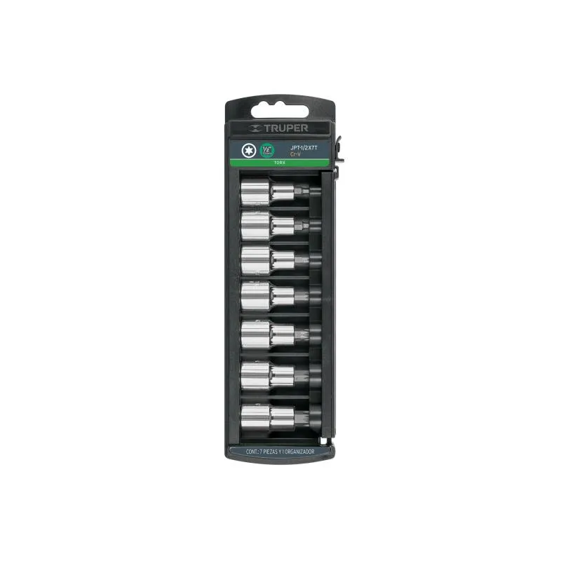 Juego de Dados cuadro 7Piezas Punta Torx Truper 102237 - Truper 1