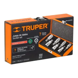  Juego de dados Punta Allen 7 Piezas, Encastre 1/2", acero al cromo vanadio, JPH-1/2X7PH 13929 Truper 72.881356 Juego de dados P