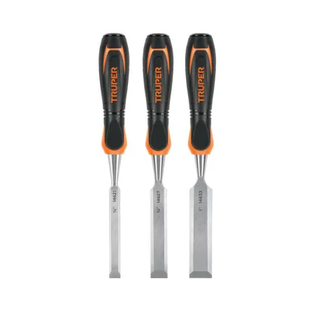  Juego de Formones 3 Piezas x100mm ComfortGrip, Truper 17759 30.508475 Juego de Formones 3 Piezas x100mm ComfortGrip, Truper 177