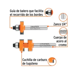  Juego de Fresas Machimbrador 3/4" x17mm cRodaje Truper 10671 38.983051 Juego de Fresas Machimbrador 3/4" x17mm cRodaje Truper 1