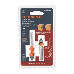  Juego de Fresas Machimbrador 5/8" x16mm cRodaje Truper 102728 34.745763 Juego de Fresas Machimbrador 5/8" x16mm cRodaje Truper 