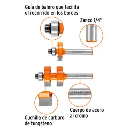  Juego de Fresas Machimbrador 7/8" x21mm cRodaje Truper 10672 39.830508 Juego de Fresas Machimbrador 7/8" x21mm cRodaje Truper 1