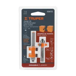  Juego de Fresas Machimbrador 7/8" x21mm cRodaje Truper 10672 39.830508 Juego de Fresas Machimbrador 7/8" x21mm cRodaje Truper 1