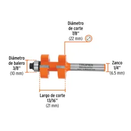  Juego de Fresas Machimbrador 7/8" x21mm cRodaje Truper 10672 39.830508 Juego de Fresas Machimbrador 7/8" x21mm cRodaje Truper 1