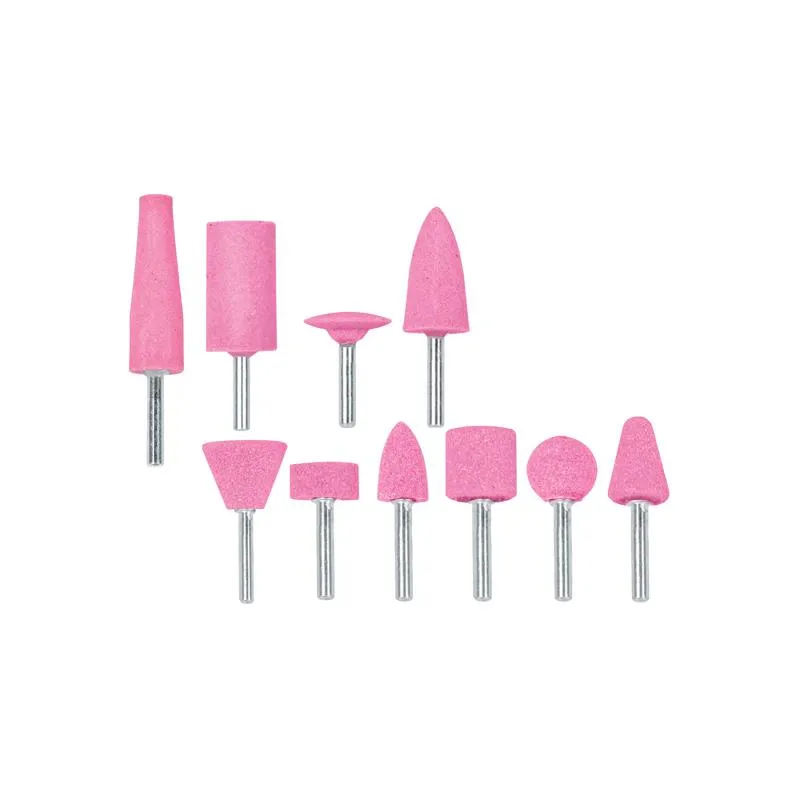  Juego de Piedras 10 Puntas montadas Uso General, Zanco 1/4" Grano 60, Oxido de Aluminio, JPM-10 12445 Truper 19.491525 Juego de