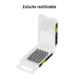  Juego de Puntas 5Piezas Pozidriv 2PZ1 2PZ2 1Z3 L2", para Desarmador Electrico o Manual, Truper 17799 4.491525 Juego de Puntas 5