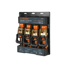 Juego de sujetadores c/matraca 1000kg 4Piezas GanchoJ, Truper 101741 - Truper 1