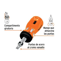 Juego Desarmadores Multipunta 6 Puntas Dobles tipo Trompo con Ratchet, Acero al Cromo Vanadio, DTROM-12 18193 Truper - Truper 2