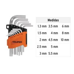 Juegos de 13 Llaves Allen MM PuntaHexagonal Truper 15542 - Truper 3
