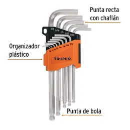  Juegos de 13 Llaves Allen Pulgadas Largas Punta de Bola Truper 13645 17.79661 Juegos de 13 Llaves Allen Pulgadas Largas Punta d