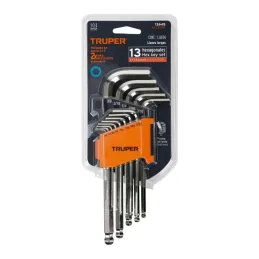  Juegos de 13 Llaves Allen Pulgadas Largas Punta de Bola Truper 13645 17.79661 Juegos de 13 Llaves Allen Pulgadas Largas Punta d