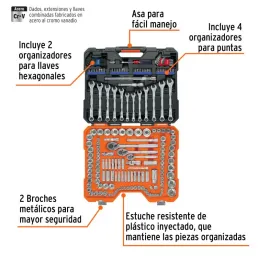 Juegos de Herramientas 199 Piezas Mixto STD MM E1/4-3/8-1/2 MP Truper 12894 - Truper 2