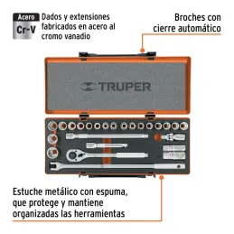Juegos de Herramientas 25 piezas Mixto STD MM E1/2 EM Truper 13938 - Truper 2