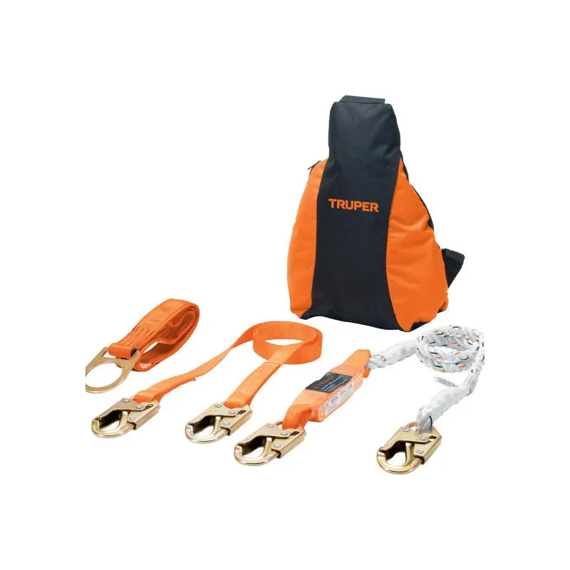 Kit contra caídas con arnes de tres anillos ANSI Truper 100887 - Truper 1
