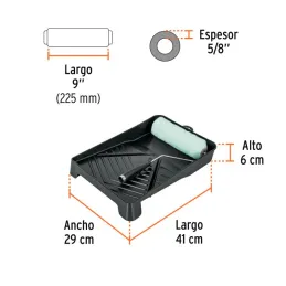  Kit para Pintar 3 Piezas, Bandeja 9" Rodillo y Maneral, KIT-ROPI-915 13843 Truper 10.762712 Kit para Pintar 3 Piezas, Bandeja 9