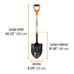  Lampas Redonda Minera T-2000 40-1/2" 21x49x103cm PuñoY ComfortGrip Truper 17160 25.423729 Lampas Redonda Minera T-2000 40-1/2" 