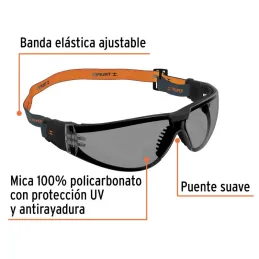 Lentes de seguridad Gris con banda elastica Active Truper 100293 - Truper 2