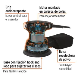  Lijadora Roto Orbital 5" 260W con BolsaRecolectora Truper 102466 120.338983 Lijadora Roto Orbital 5" 260W con BolsaRecolectora 