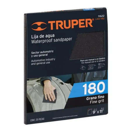  Lijas de Agua G180 x25u 230x280mm CarburoSilicio Truper 11622 28.813559 Lijas de Agua G180 x25u 230x280mm CarburoSilicio Truper
