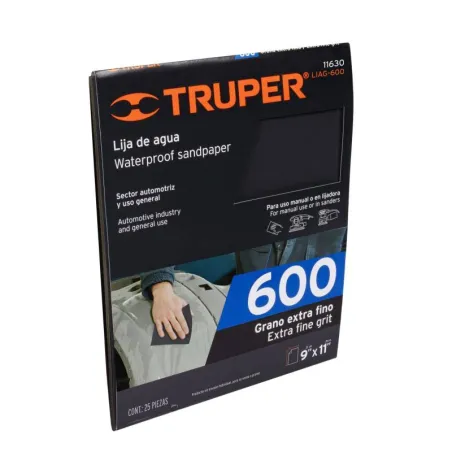  Lijas de Agua G600 x25u 230x280mm CarburoSilicio Truper 11630 28.813559 Lijas de Agua G600 x25u 230x280mm CarburoSilicio Truper