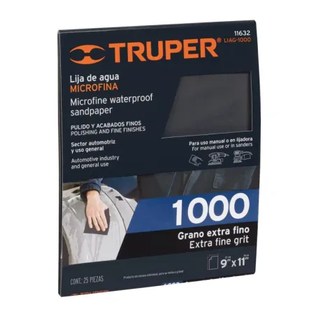  Lijas de Agua G1000 x25u 230x280mm CarburoSilicio Truper 11632 47.457627 Lijas de Agua G1000 x25u 230x280mm CarburoSilicio Trup